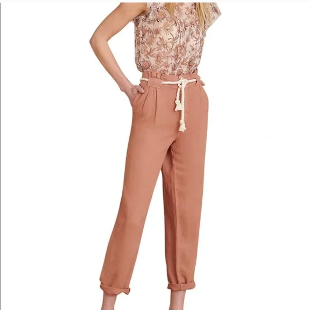 Veronica Beard Karter Pleated Crop Pants In Mocha Nwt Size 8
